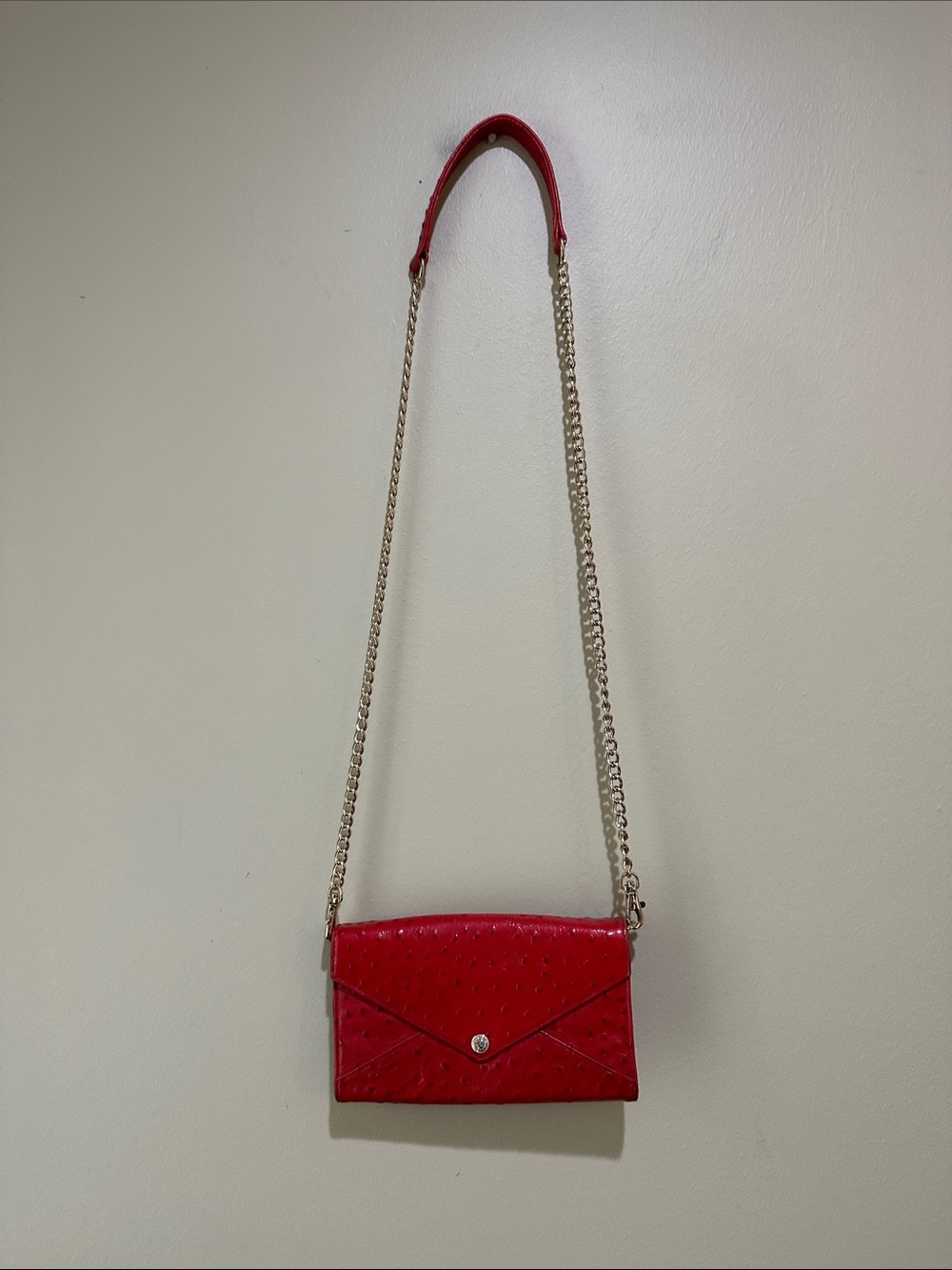🔥Rebecca Minkoff Red Envelope Crossbody with Gold Chain